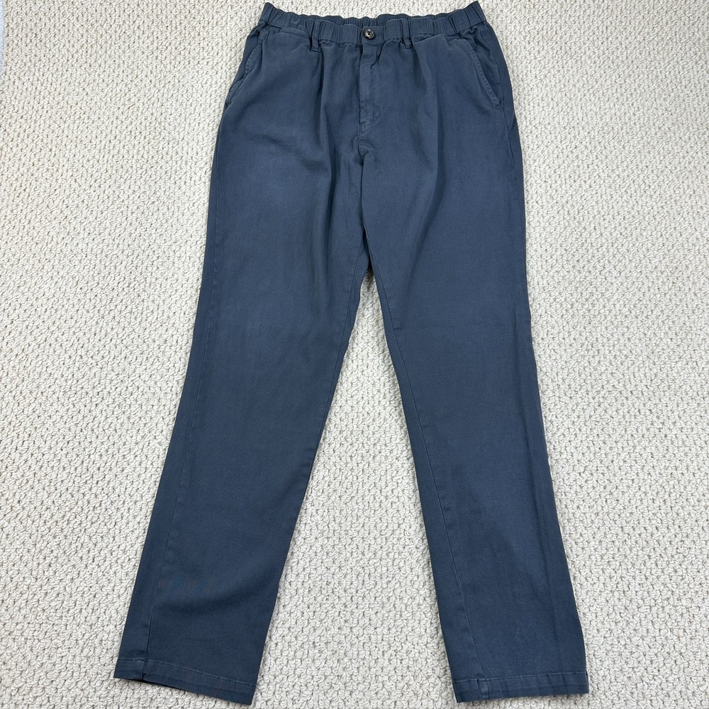 Cove USA Pants Fits Mens 34x31 Blue Gray Elastic Waist Athleisure Chino Trousers